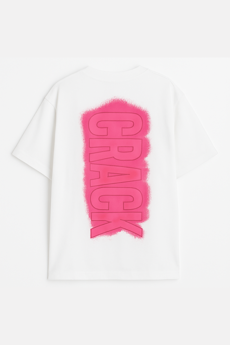Crack Impact White Tee