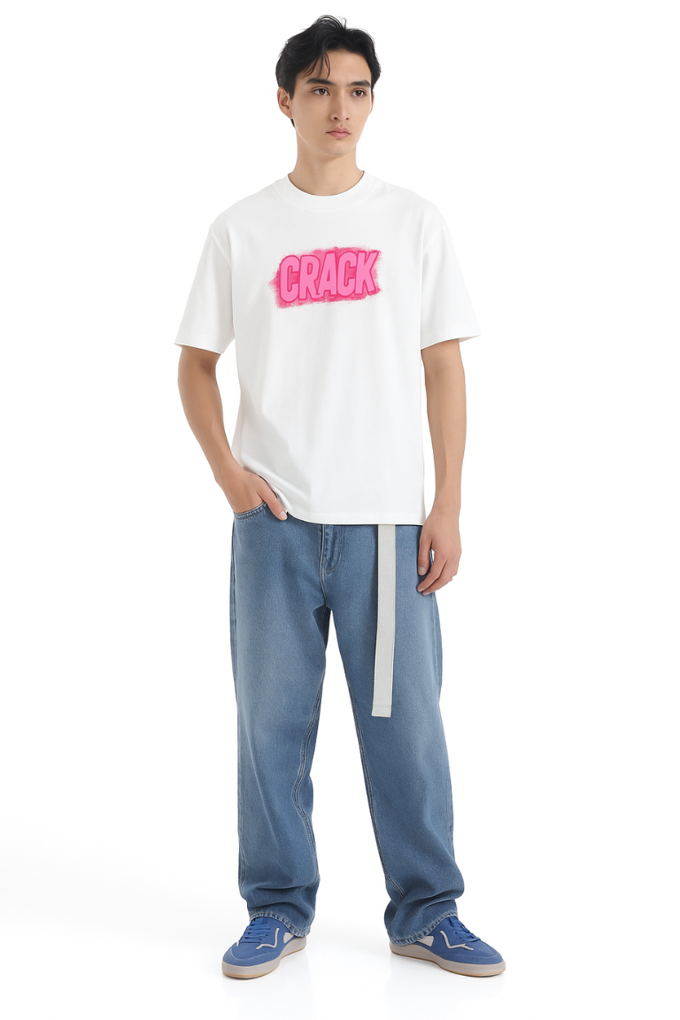 Crack Impact White Tee