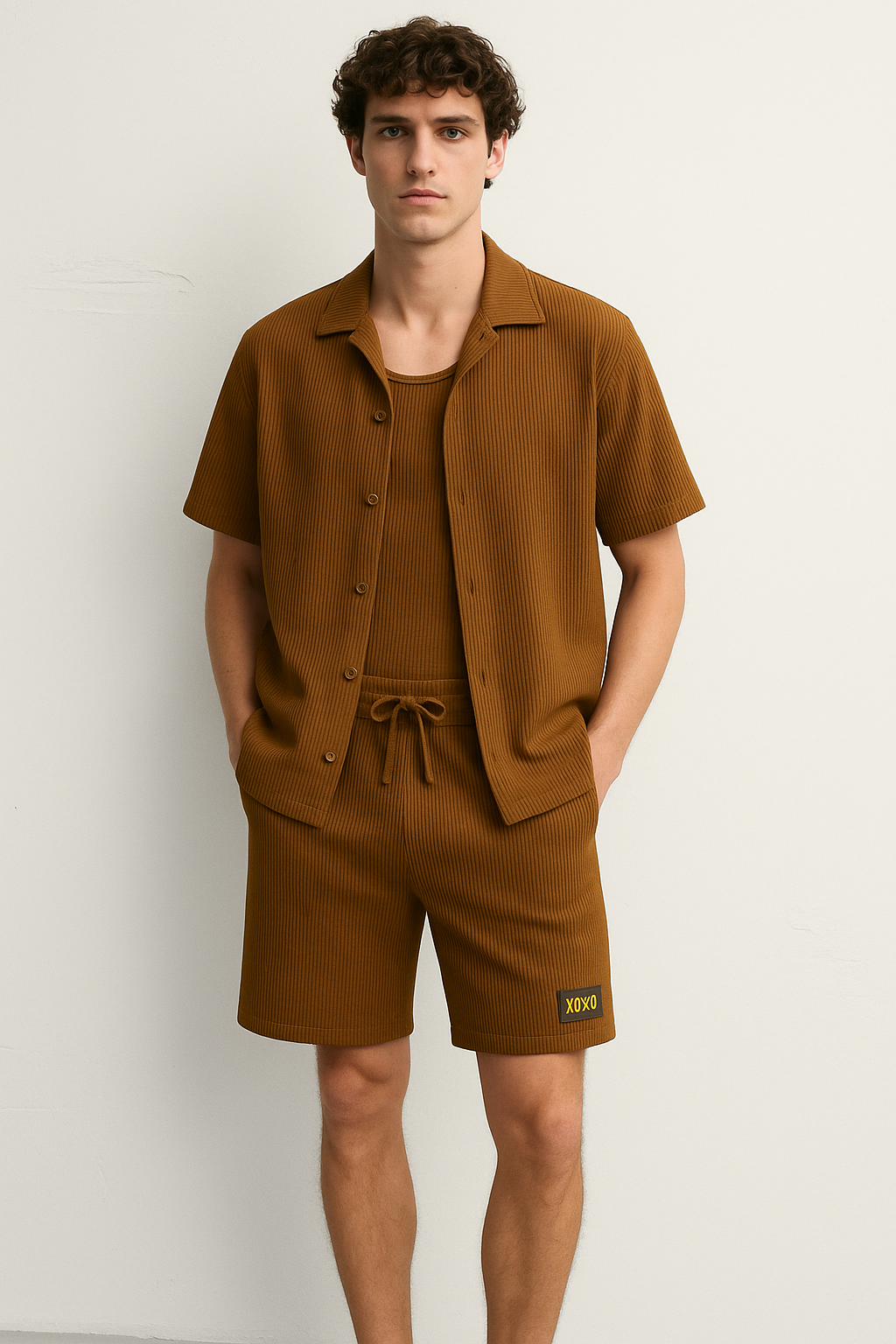 XOXO  Camel Brown Corduroy Shorts