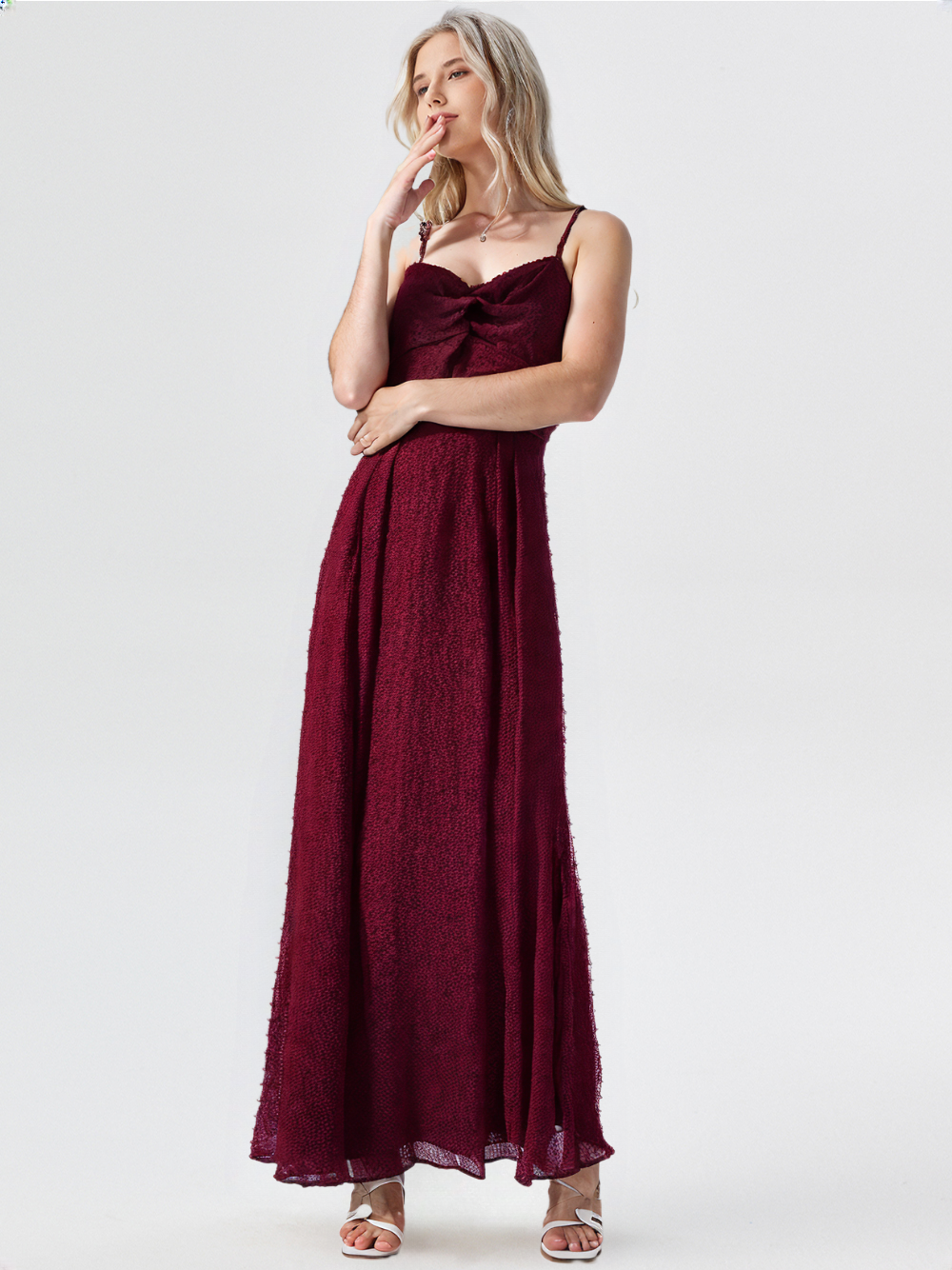 Burning rose maxi dress