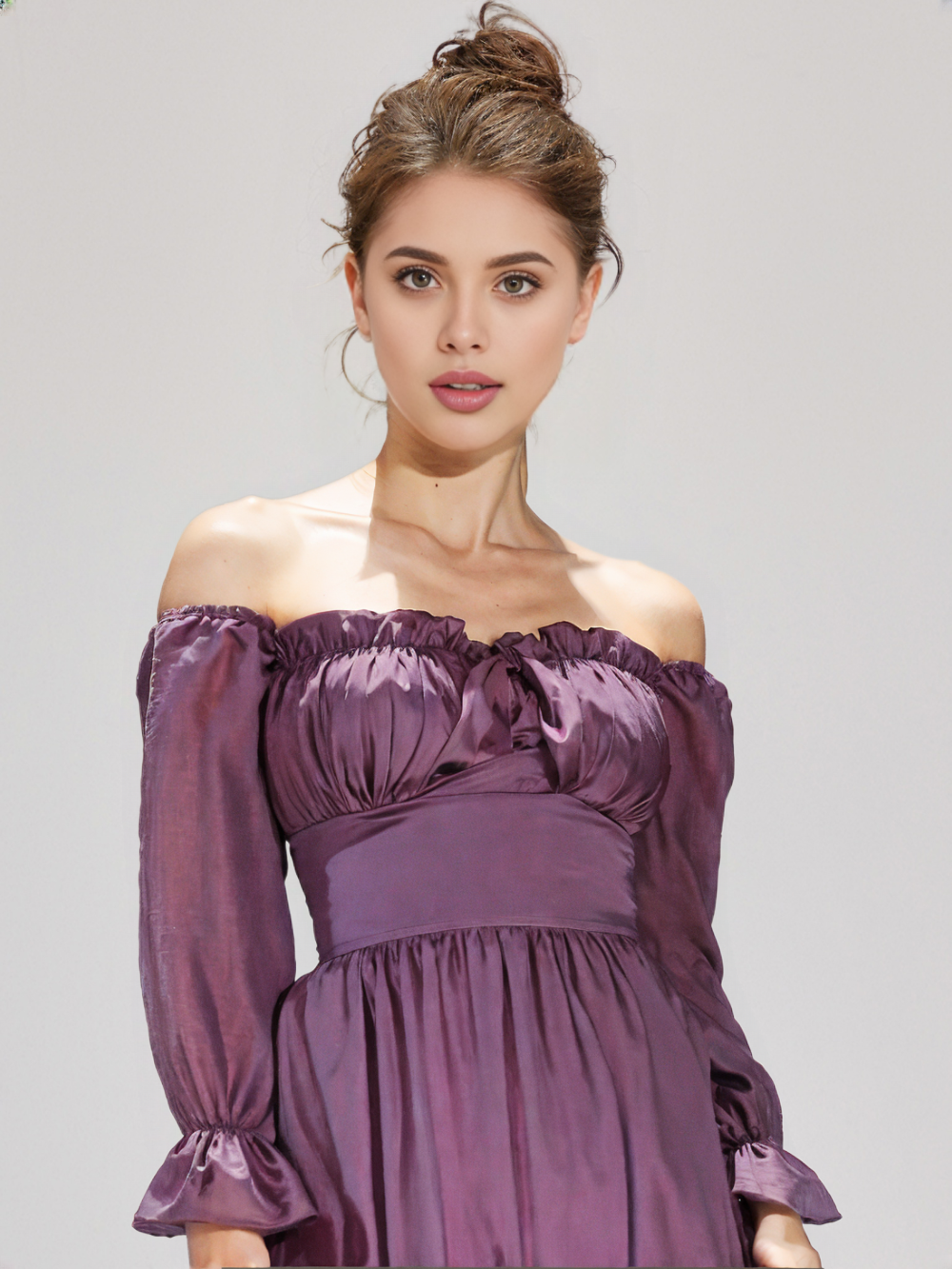 Amethyst Off Shoulder Ruffle Dress